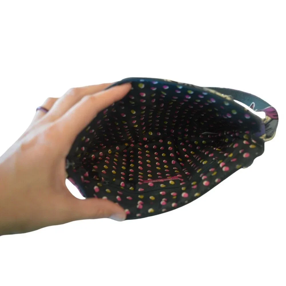 Vera Bradley 2017 Falling Flowers Quilted Crossbody Satchel Bag Teal Pink Green